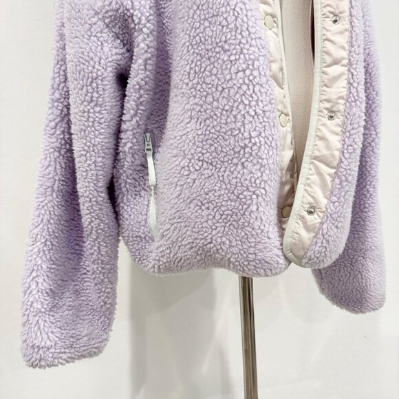 Fabletics Women's Soft Teddy Tahoe Jacket in Purple Cream Winter Size XL - Picture 5 of 11